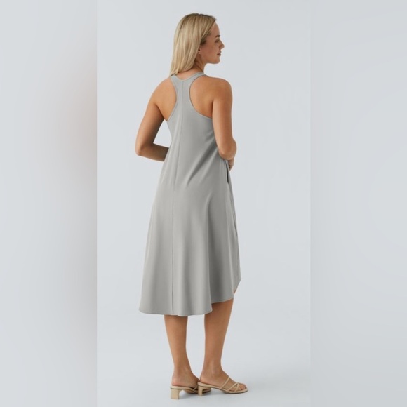 Halara Breezeful Backless Racerback Slide Pocket High Low Midi Quick Dry Dress - Picture 5 of 5